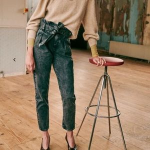 Sezane Austin Trousers Washed Black size 38